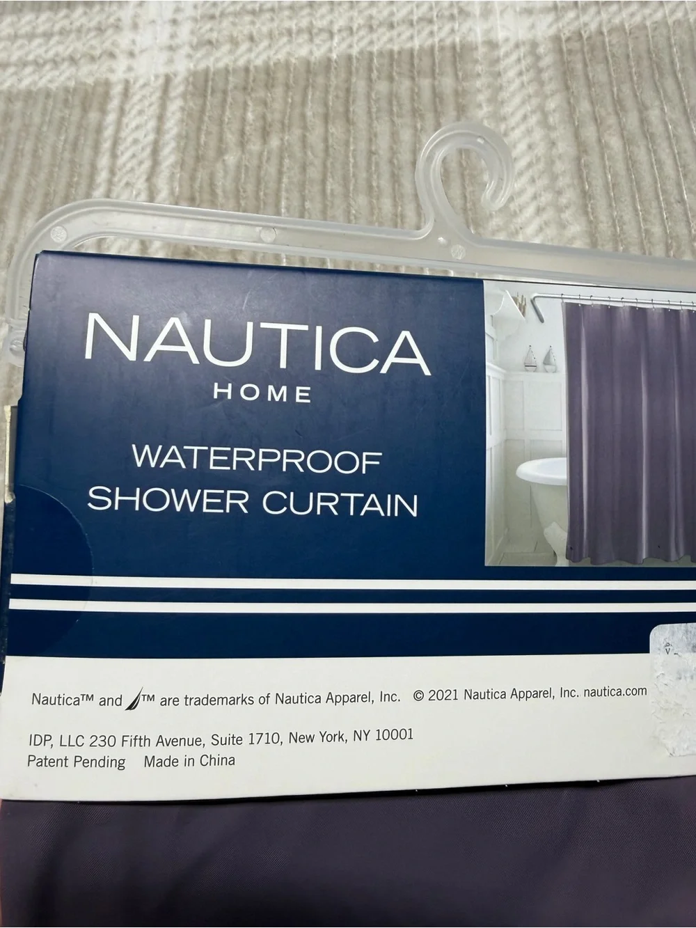 Nautica Waterproof Shower Curtain in Purple